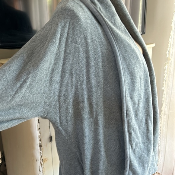 James Perse gray open front cardigan sweatshirt pockets roll sleeves heavy - Picture 3 of 16